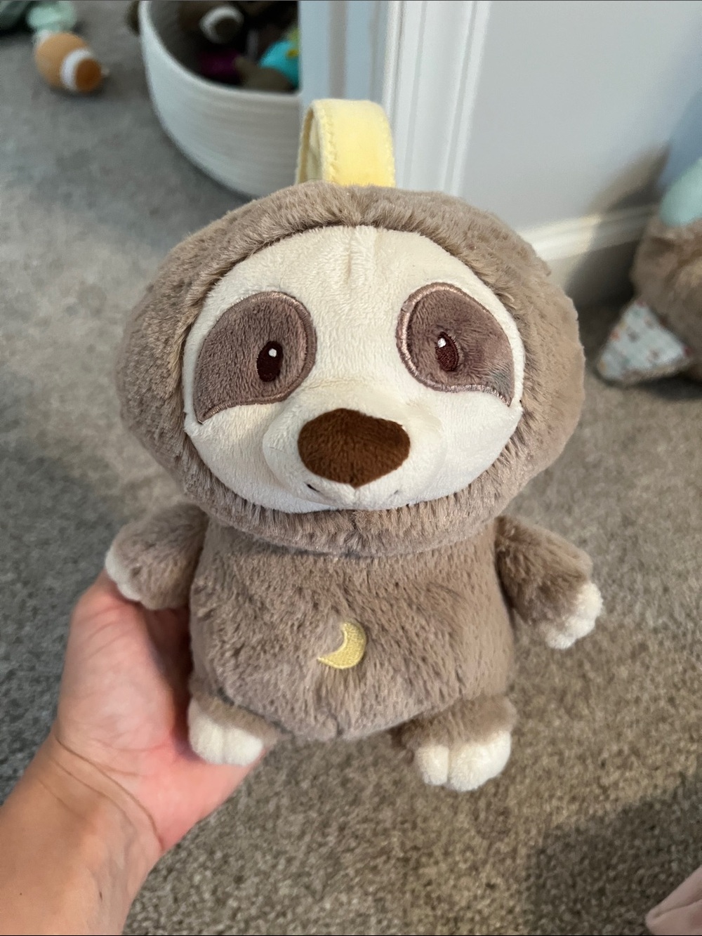 Gund Brown and Cream Sloth Plush with Yellow Moon Accent